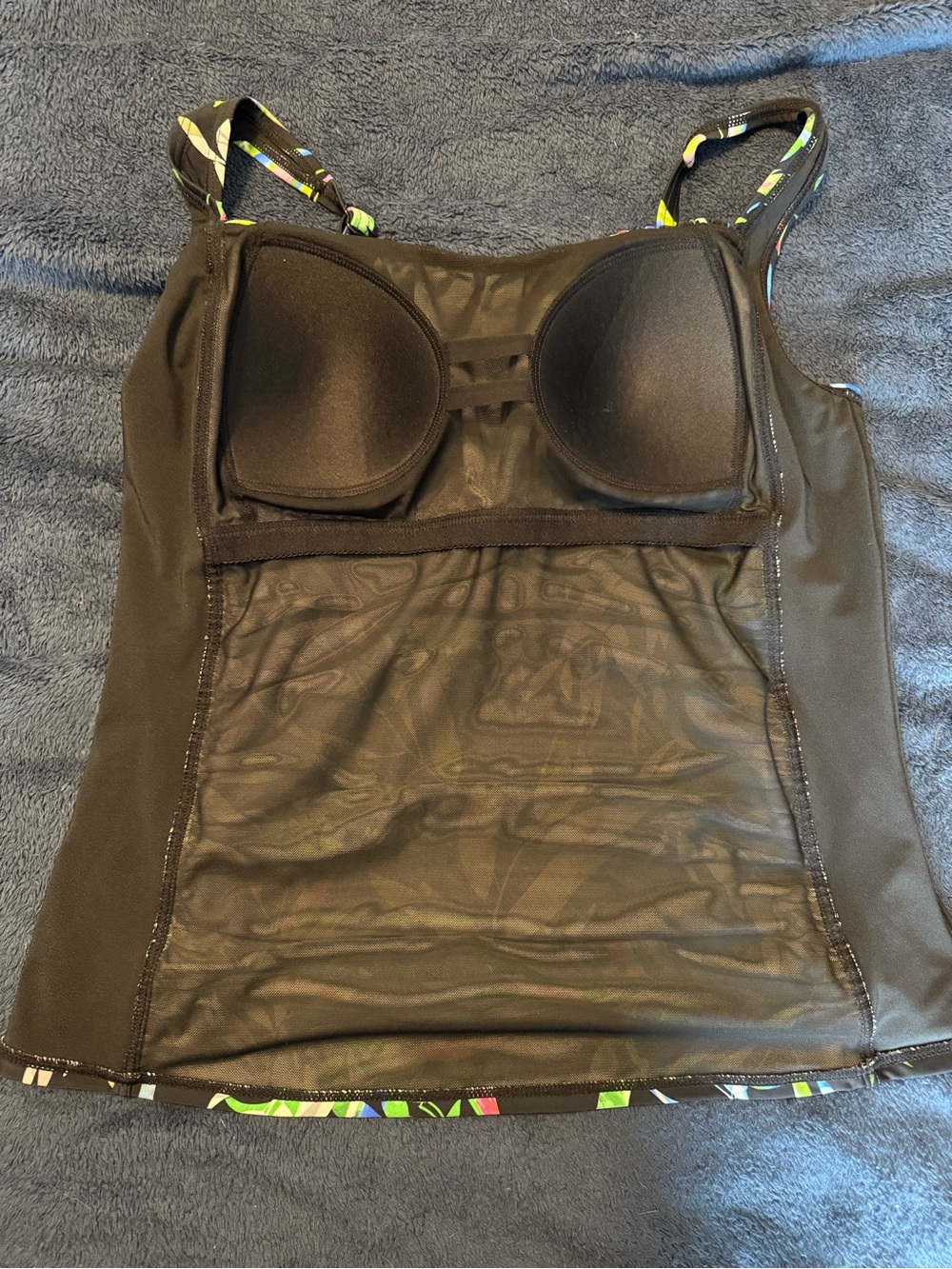 VENUS Black Tropical Print Tankini with Multicolor Leaf Pattern - Picture 9 of 9